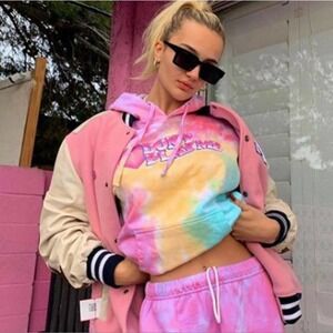 BSR Samii Ryan Don't Play Me tie dye pullover hoodie size S NIB